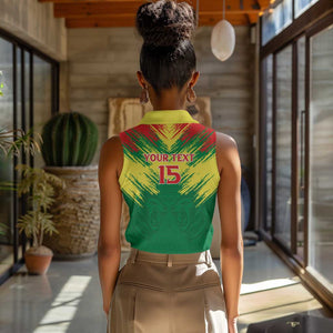 Senegal Rugby Custom Women Sleeveless Polo Shirt Go Go Go !