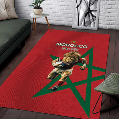 Morocco Rugby Custom Area Rug Come On Atlas Lions