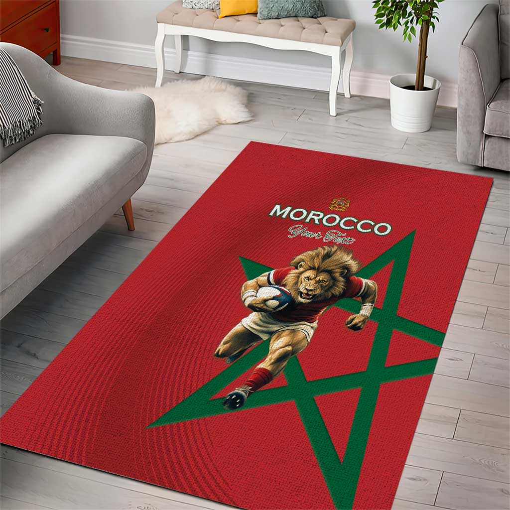 Morocco Rugby Custom Area Rug Come On Atlas Lions