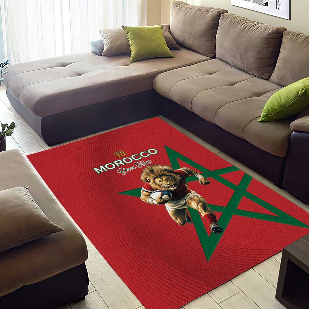 Morocco Rugby Custom Area Rug Come On Atlas Lions