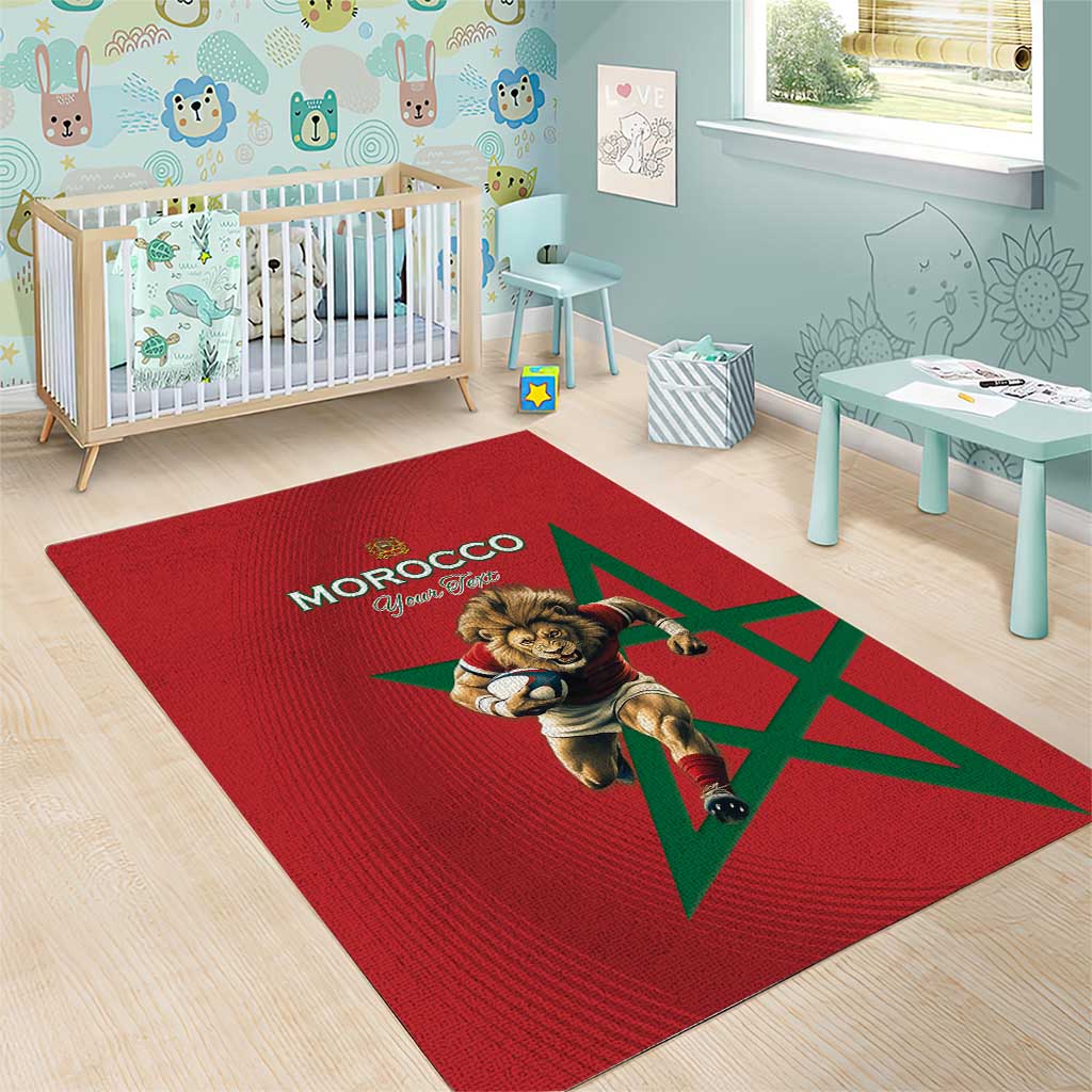 Morocco Rugby Custom Area Rug Come On Atlas Lions