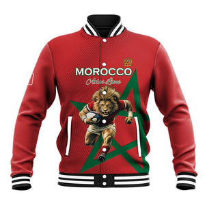 Morocco Rugby Custom Baseball Jacket Come On Atlas Lions