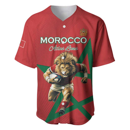 Morocco Rugby Custom Baseball Jersey Come On Atlas Lions