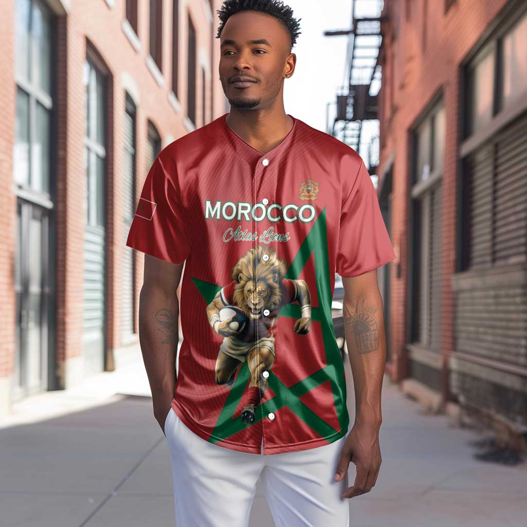 Morocco Rugby Custom Baseball Jersey Come On Atlas Lions