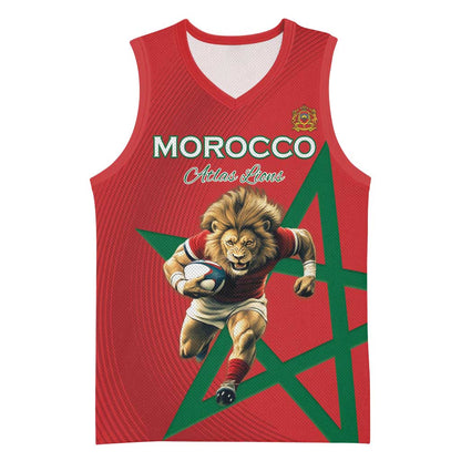 Morocco Rugby Custom Basketball Jersey Come On Atlas Lions - African Pride