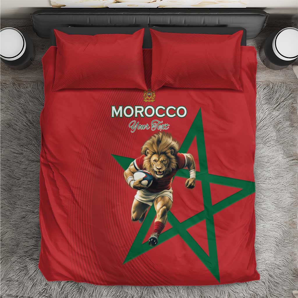 Morocco Rugby Custom Bedding Set Come On Atlas Lions