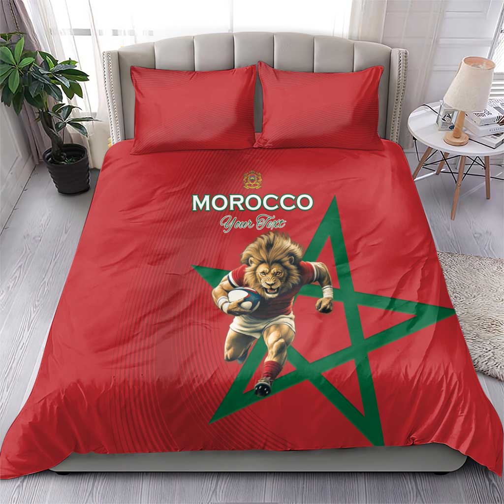 Morocco Rugby Custom Bedding Set Come On Atlas Lions