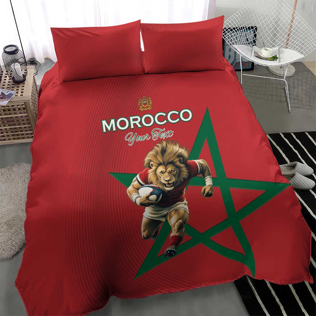 Morocco Rugby Custom Bedding Set Come On Atlas Lions