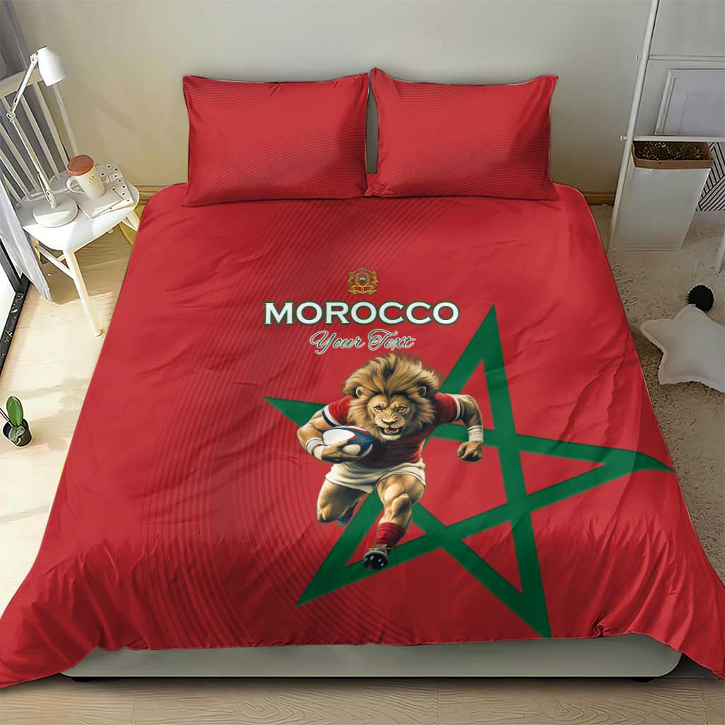 Morocco Rugby Custom Bedding Set Come On Atlas Lions