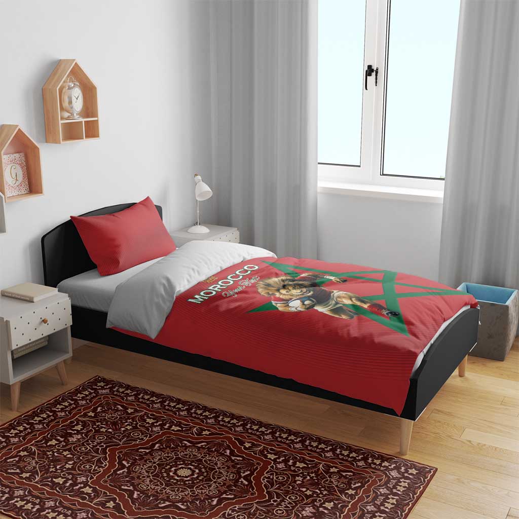 Morocco Rugby Custom Bedding Set Come On Atlas Lions