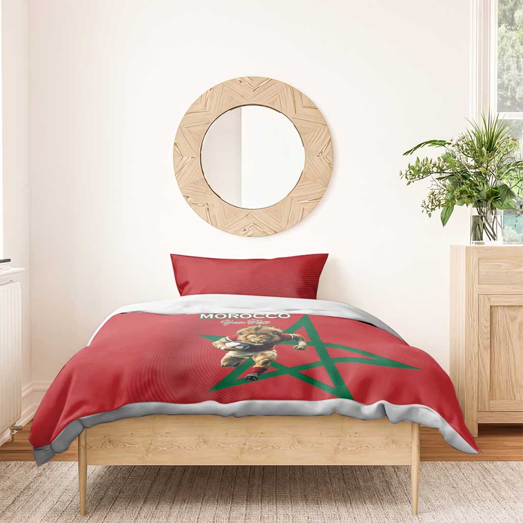 Morocco Rugby Custom Bedding Set Come On Atlas Lions