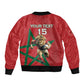 Morocco Rugby Custom Bomber Jacket Come On Atlas Lions