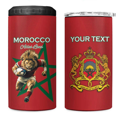 Morocco Rugby Custom 4 in 1 Can Cooler Tumbler Come On Atlas Lions
