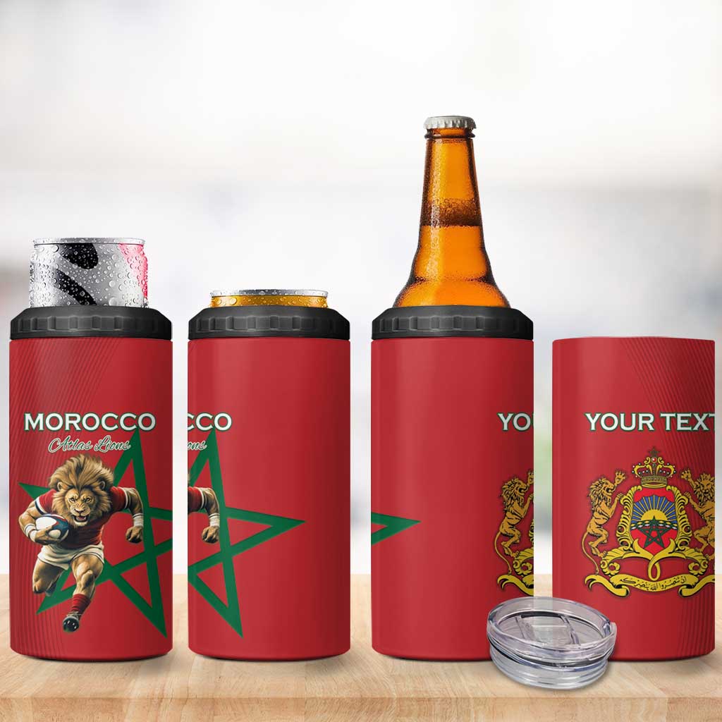 Morocco Rugby Custom 4 in 1 Can Cooler Tumbler Come On Atlas Lions