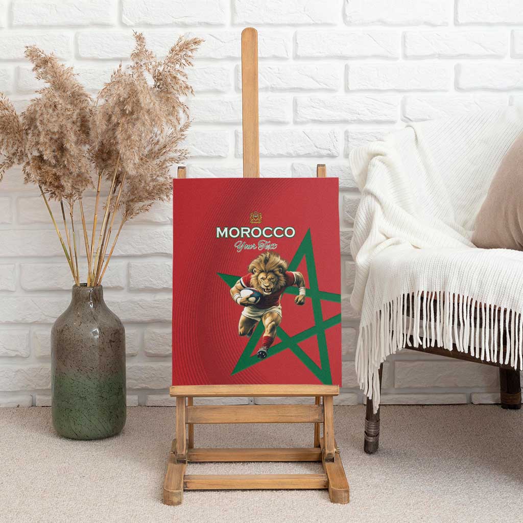Morocco Rugby Custom Canvas Wall Art Come On Atlas Lions