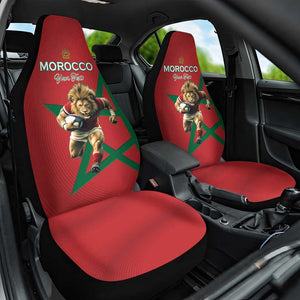 Morocco Rugby Custom Car Seat Cover Come On Atlas Lions