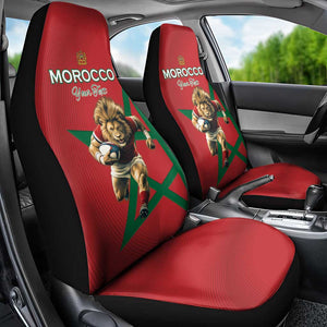 Morocco Rugby Custom Car Seat Cover Come On Atlas Lions