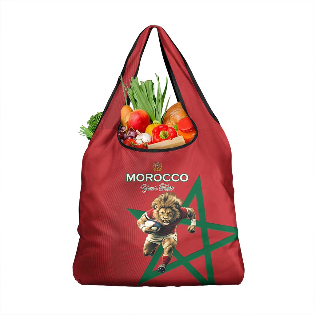 Morocco Rugby Custom Grocery Bag Come On Atlas Lions