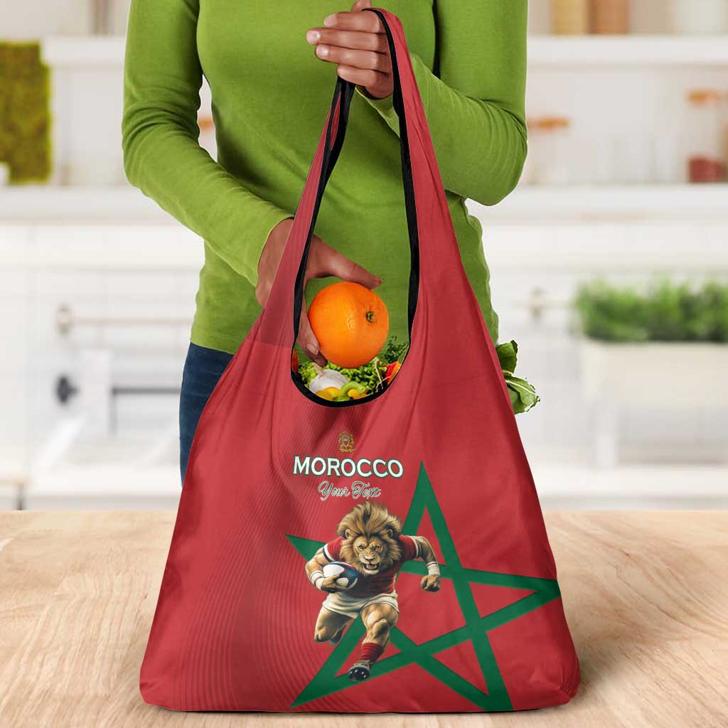 Morocco Rugby Custom Grocery Bag Come On Atlas Lions