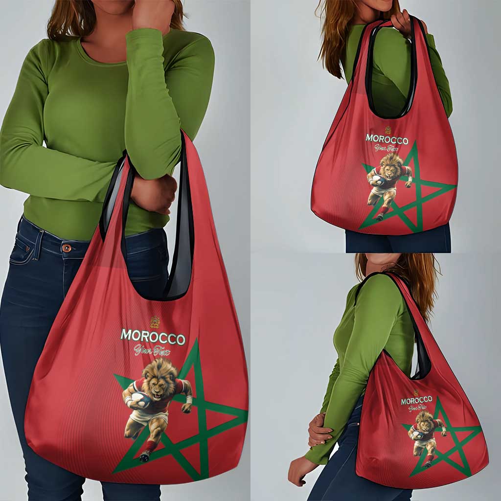 Morocco Rugby Custom Grocery Bag Come On Atlas Lions