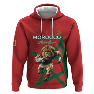 Morocco Rugby Custom Hoodie Come On Atlas Lions