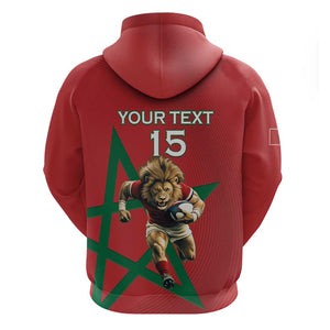 Morocco Rugby Custom Hoodie Come On Atlas Lions