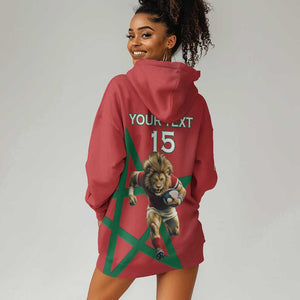 Morocco Rugby Custom Hoodie Dress Come On Atlas Lions