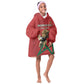 Morocco Rugby Custom Kid Wearable Blanket Hoodie Come On Atlas Lions