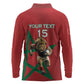 Morocco Rugby Custom Long Sleeve Polo Shirt Come On Atlas Lions