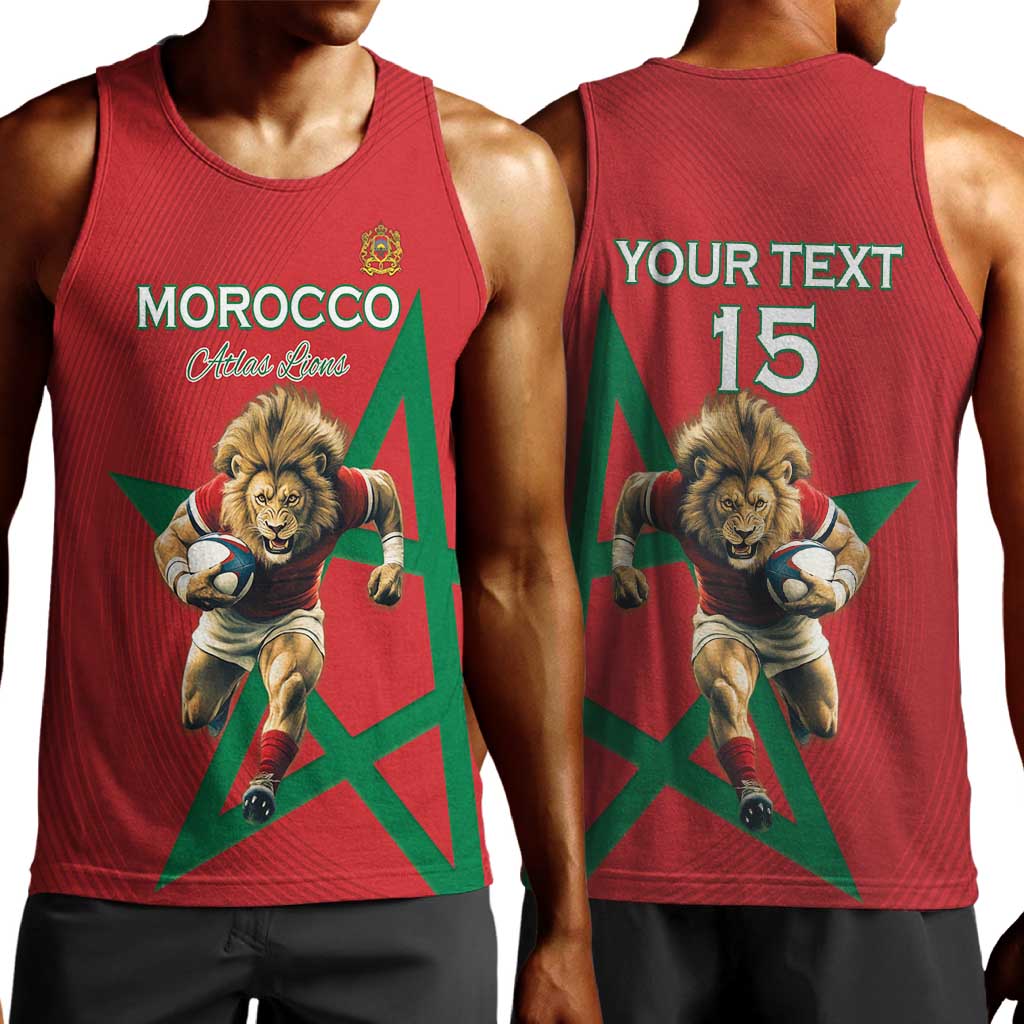Morocco Rugby Custom Men Tank Top Come On Atlas Lions