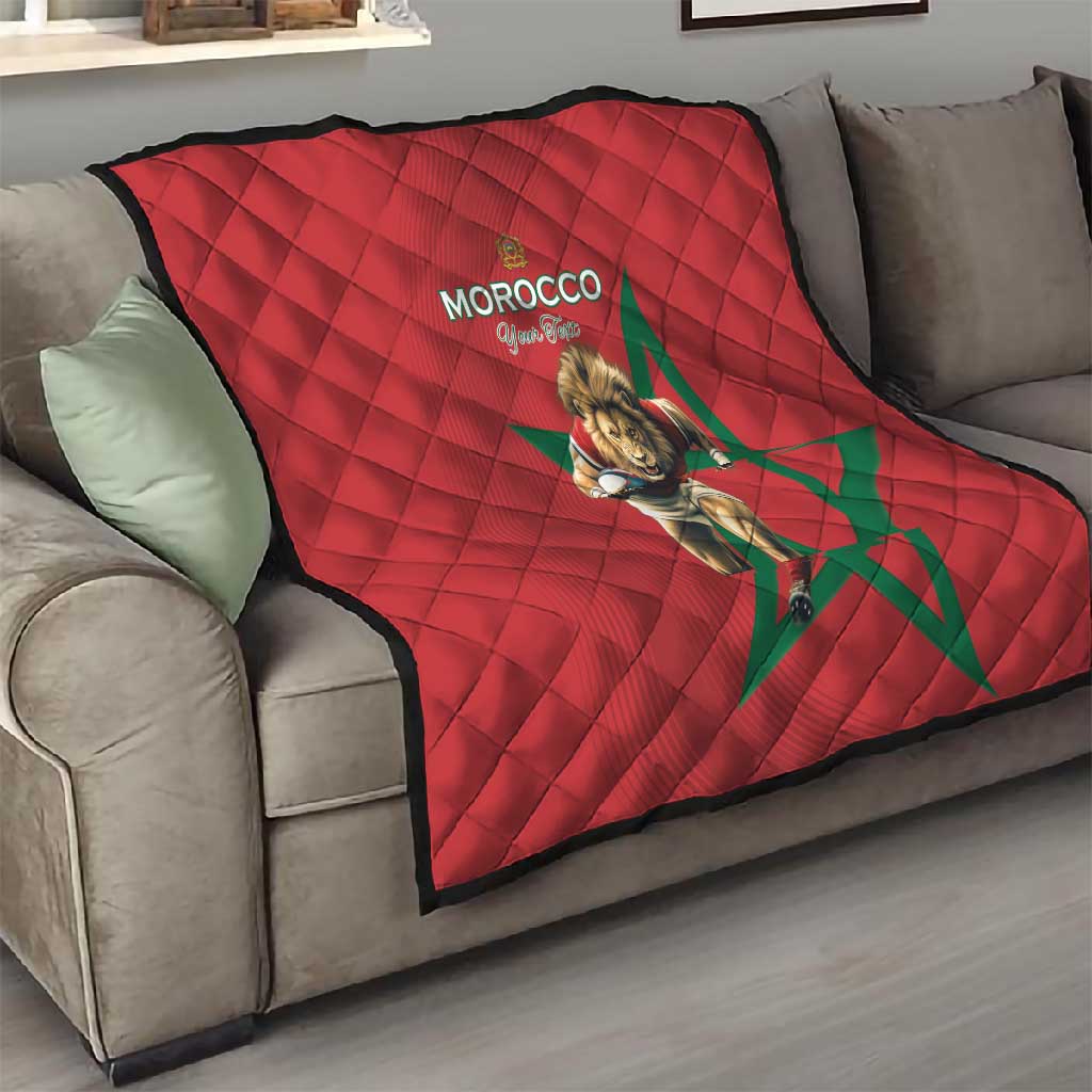 Morocco Rugby Custom Quilt Come On Atlas Lions