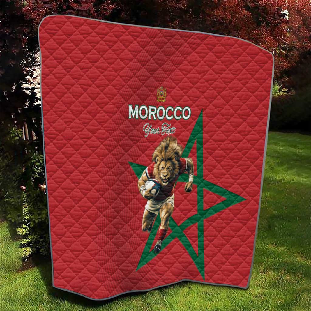 Morocco Rugby Custom Quilt Come On Atlas Lions