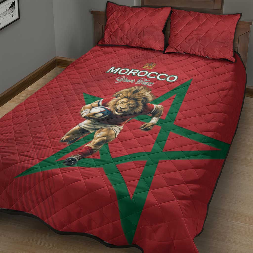 Morocco Rugby Custom Quilt Bed Set Come On Atlas Lions