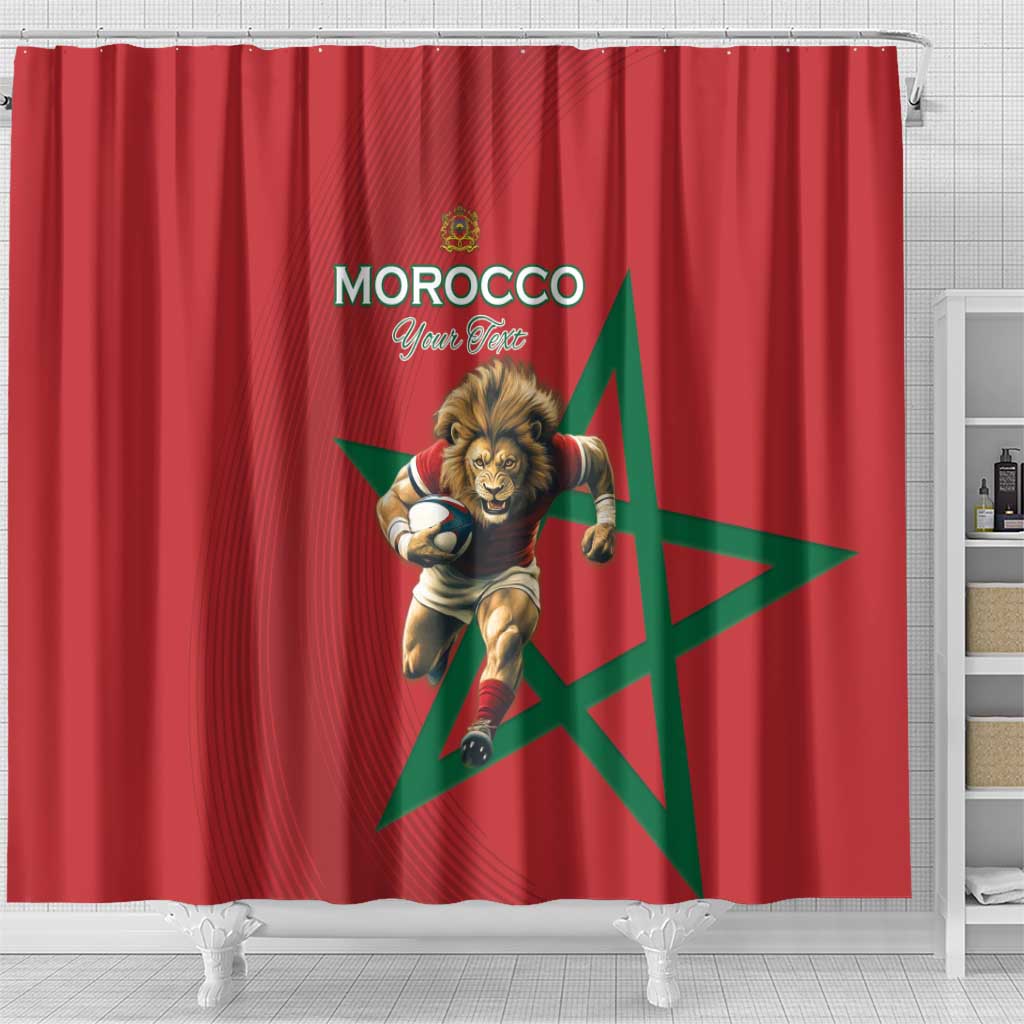 Morocco Rugby Custom Shower Curtain Come On Atlas Lions