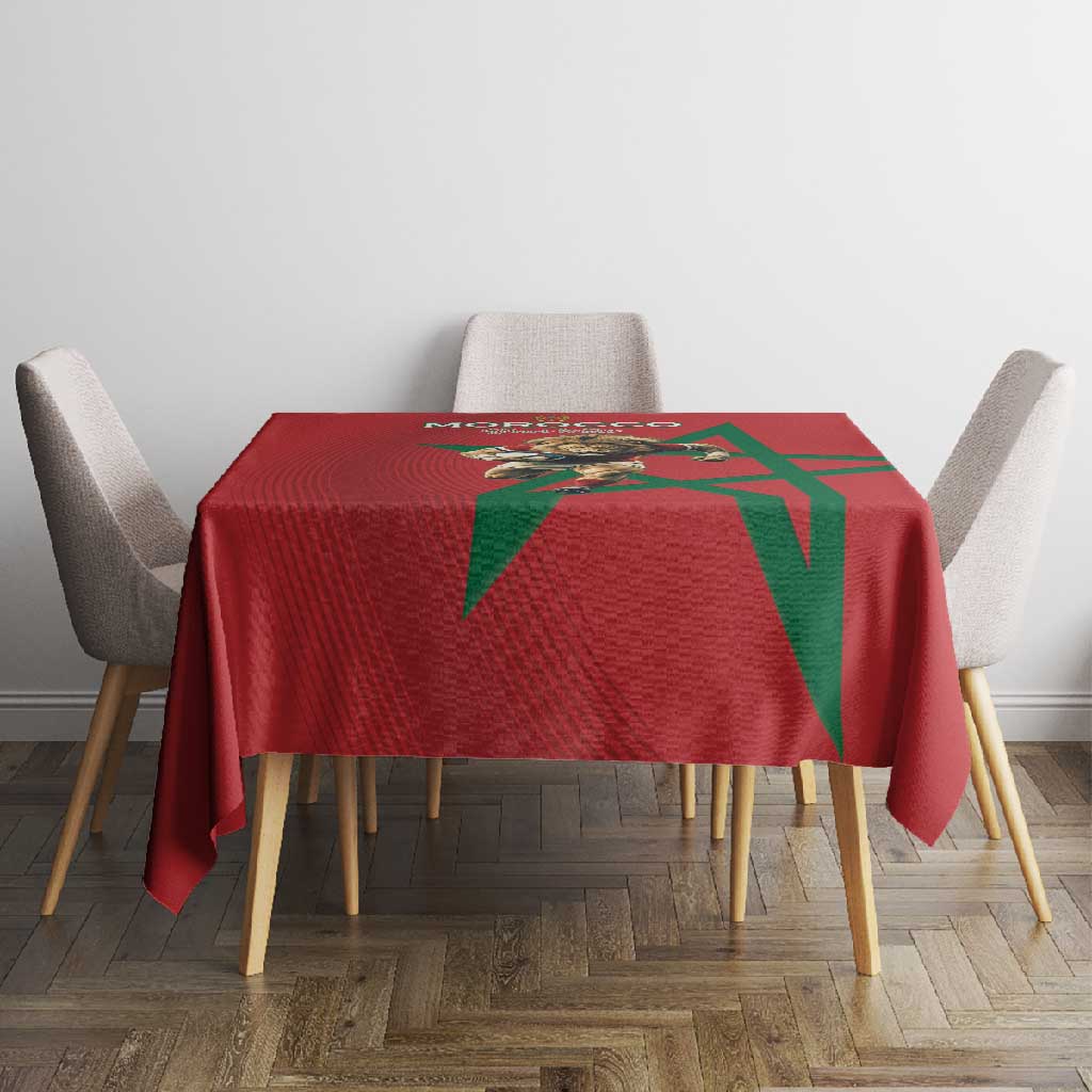Morocco Rugby Custom Tablecloth Come On Atlas Lions