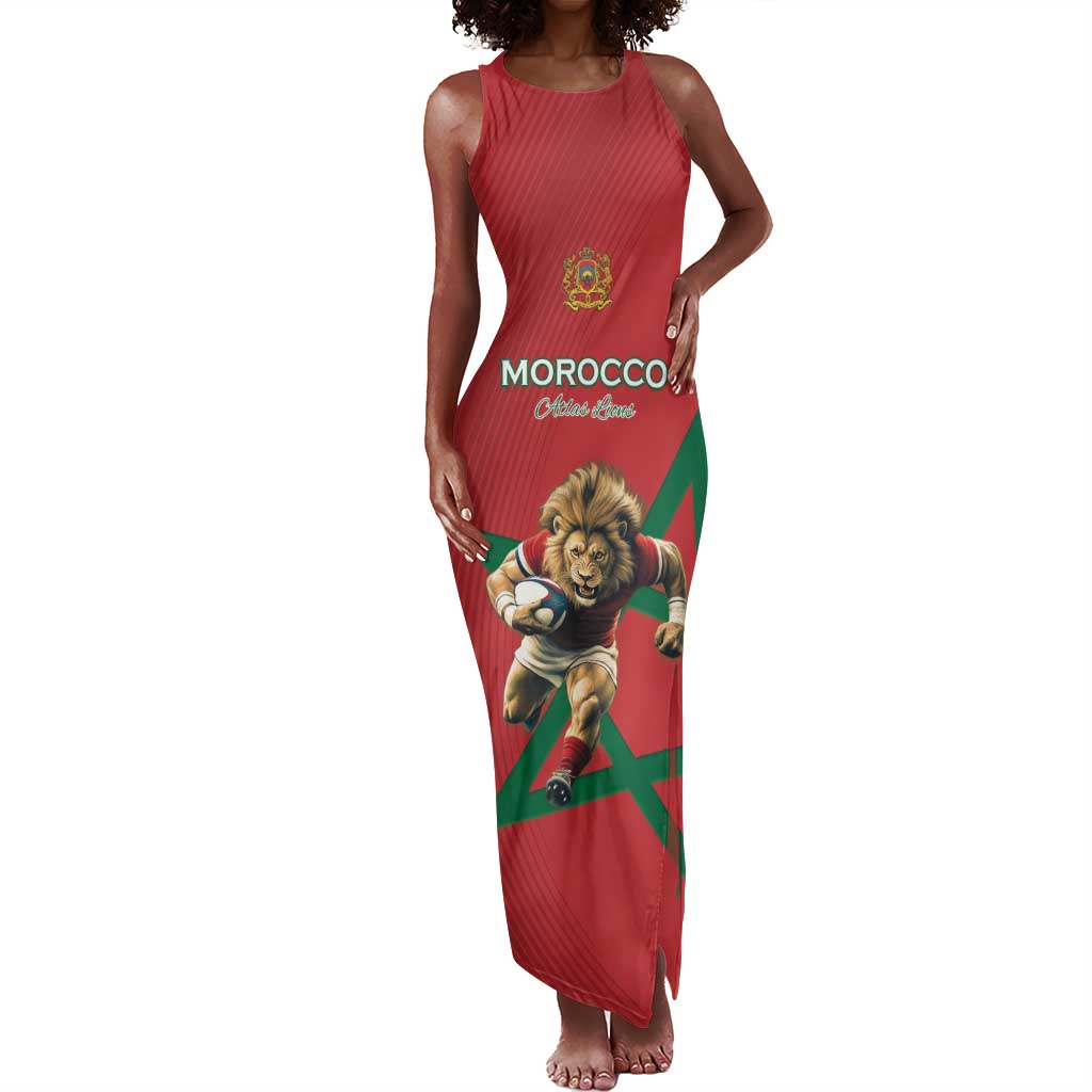 Morocco Rugby Custom Tank Maxi Dress Come On Atlas Lions