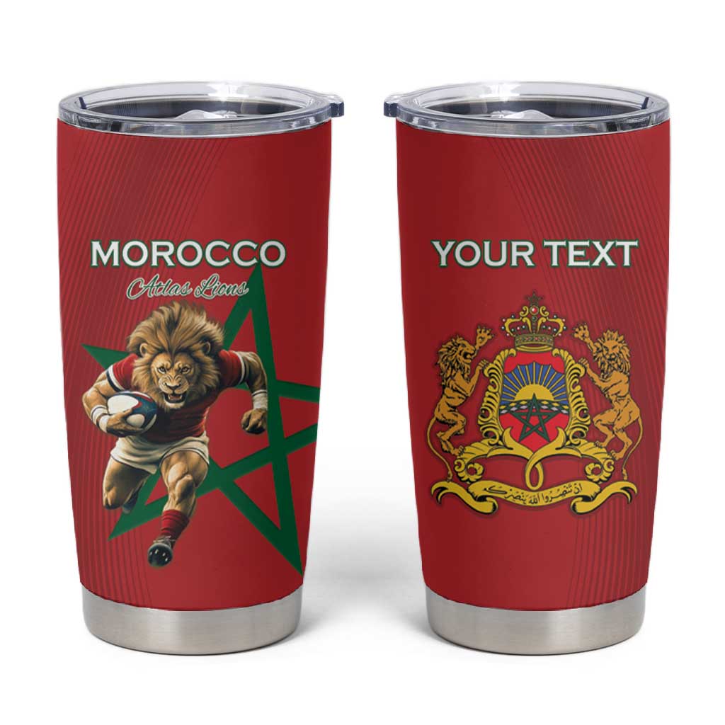 Morocco Rugby Custom Tumbler Cup Come On Atlas Lions