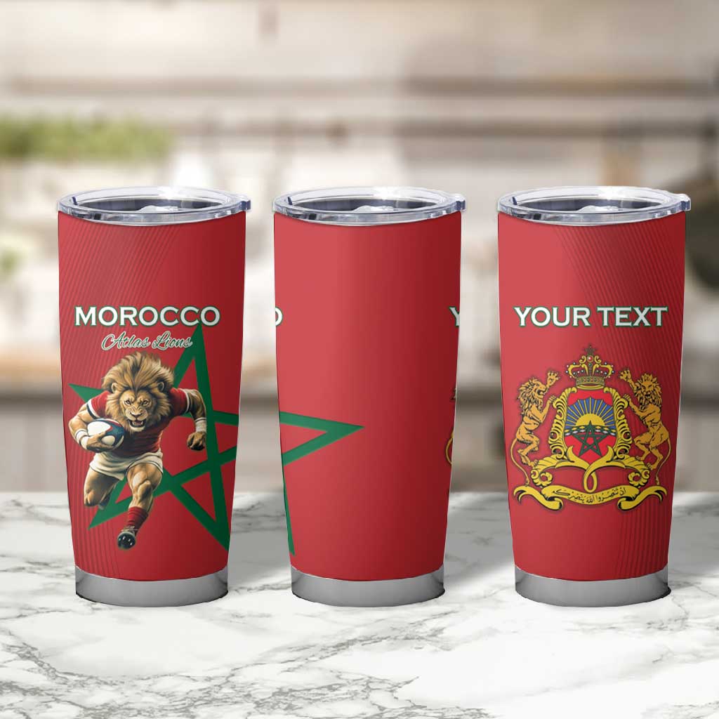 Morocco Rugby Custom Tumbler Cup Come On Atlas Lions
