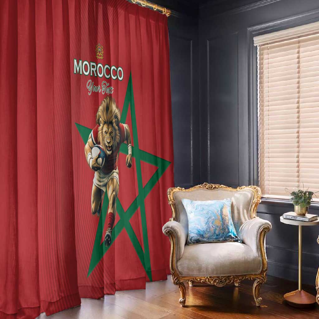 Morocco Rugby Custom Window Curtain Come On Atlas Lions