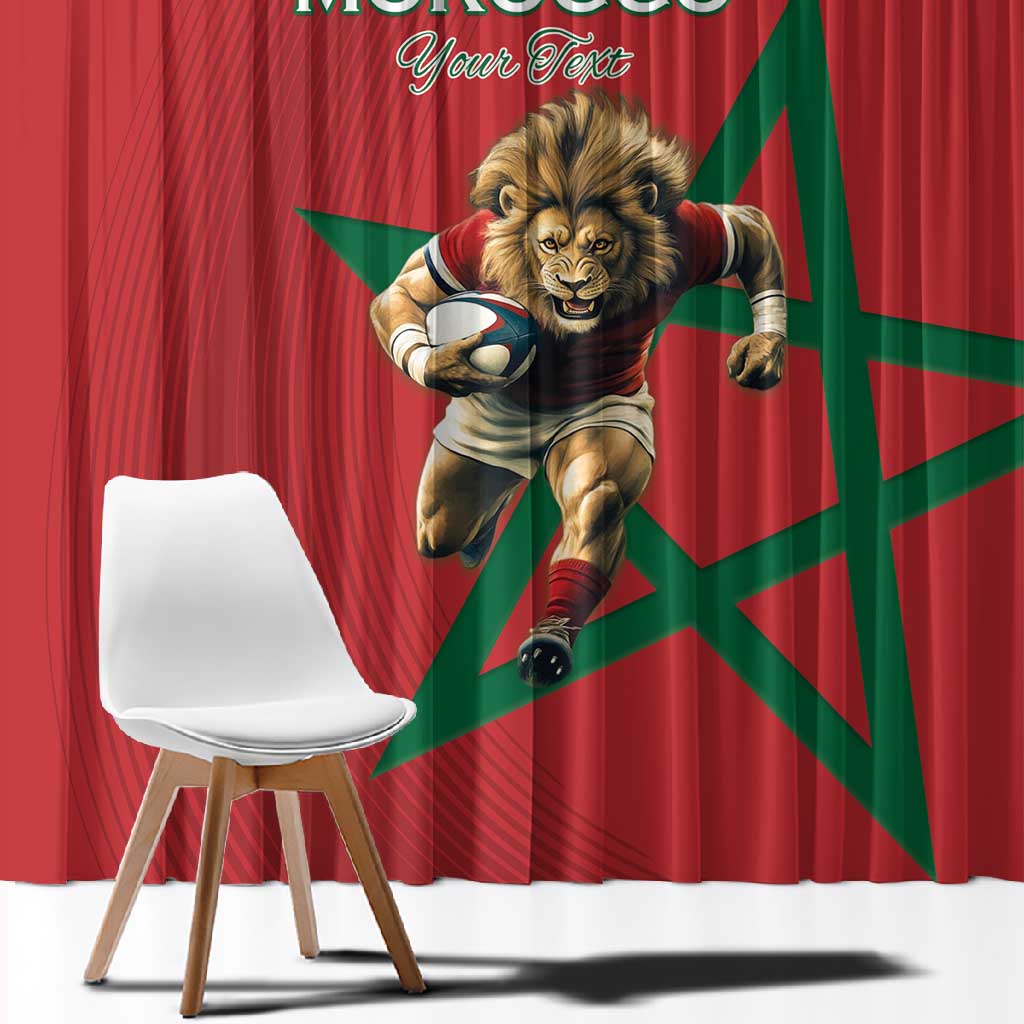 Morocco Rugby Custom Window Curtain Come On Atlas Lions