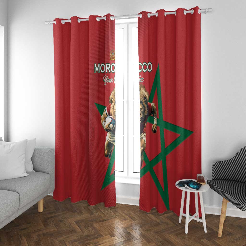 Morocco Rugby Custom Window Curtain Come On Atlas Lions