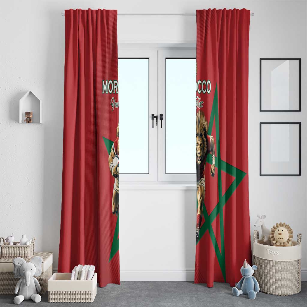 Morocco Rugby Custom Window Curtain Come On Atlas Lions