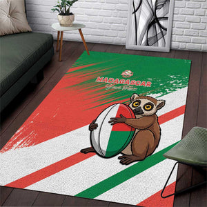 Madagascar Rugby Custom Area Rug Allez Les Makis - African Pride