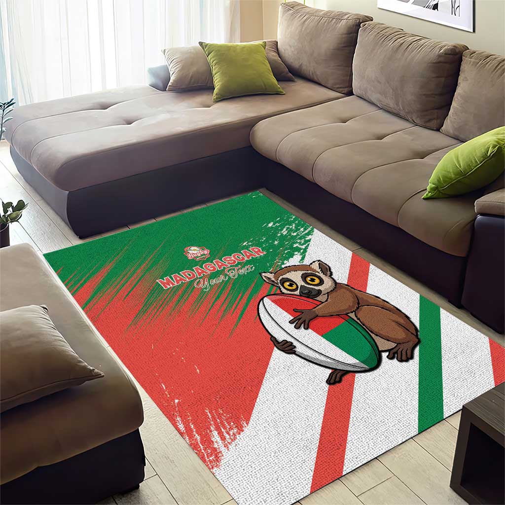 Madagascar Rugby Custom Area Rug Allez Les Makis - African Pride