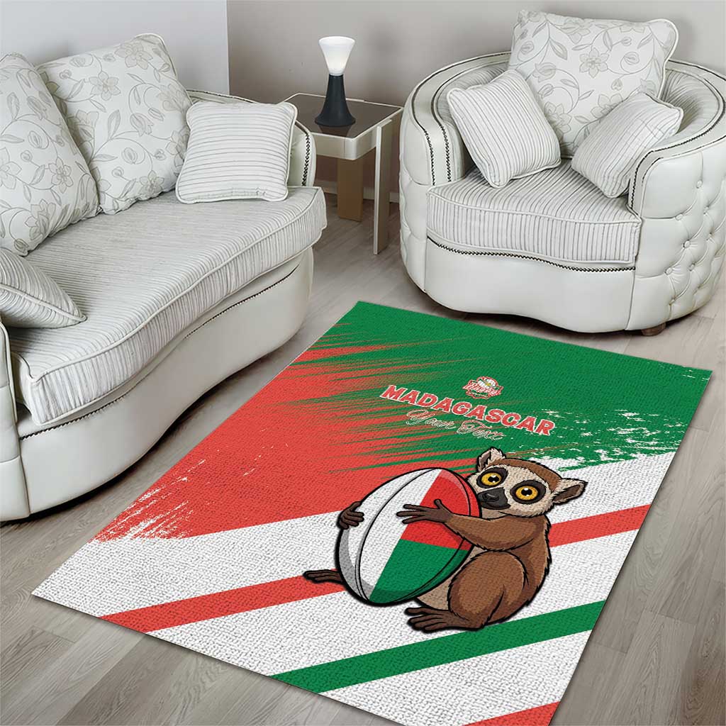 Madagascar Rugby Custom Area Rug Allez Les Makis - African Pride