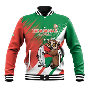 Madagascar Rugby Custom Baseball Jacket Allez Les Makis - African Pride