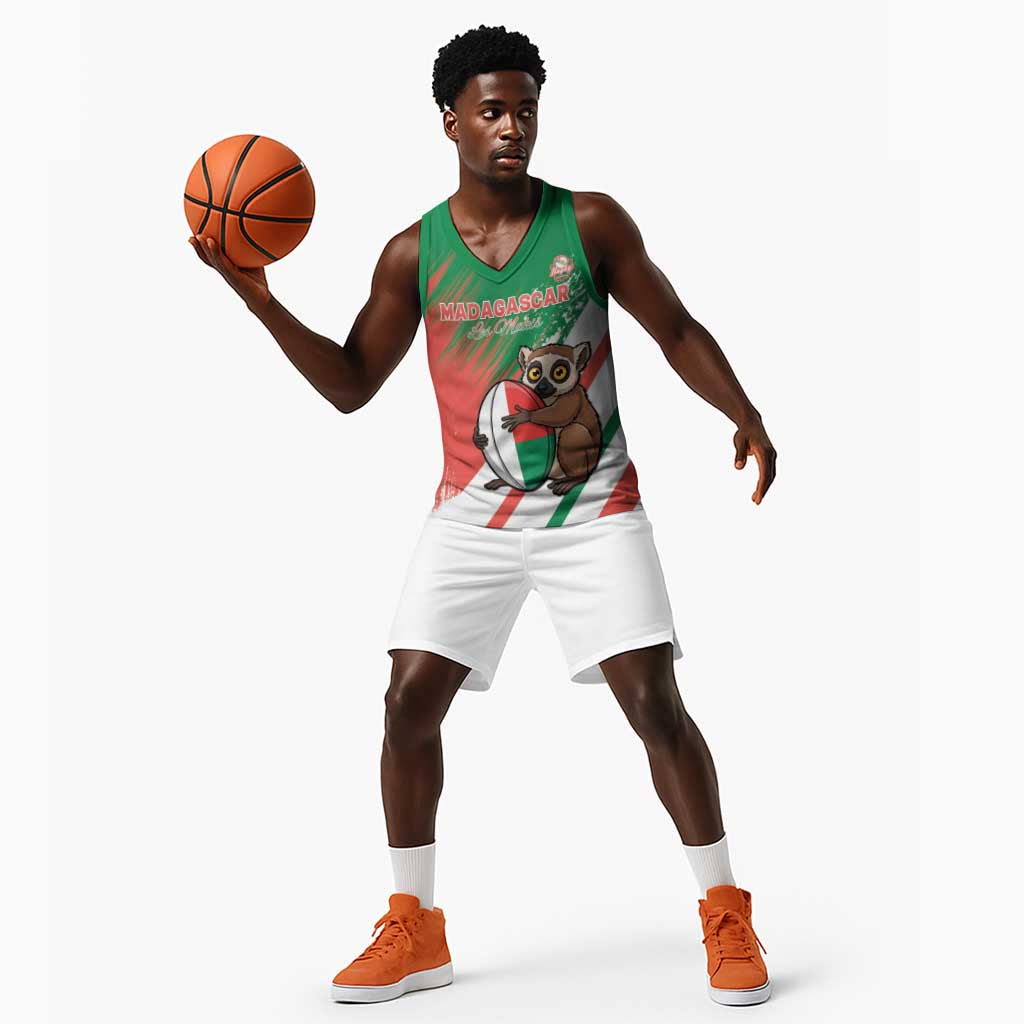 Madagascar Rugby Custom Basketball Jersey Allez Les Makis - African Pride