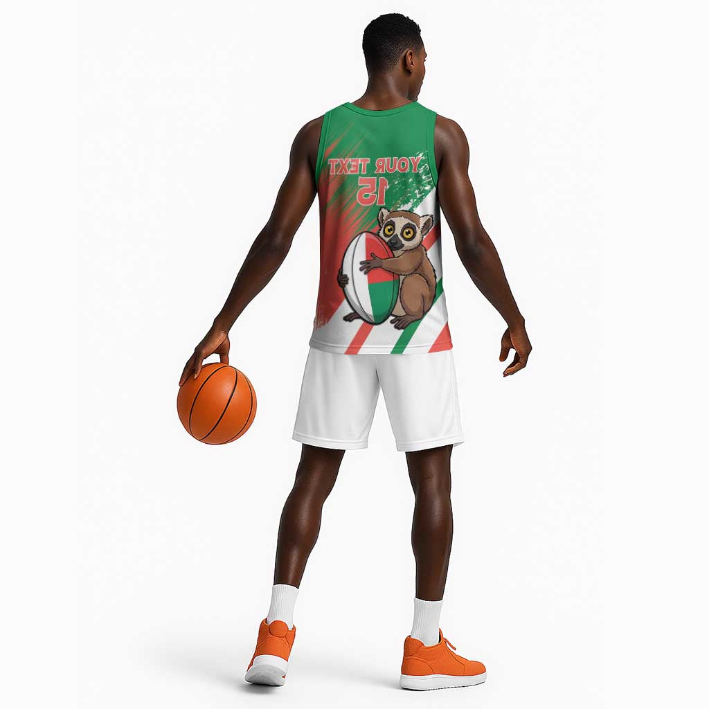 Madagascar Rugby Custom Basketball Jersey Allez Les Makis - African Pride