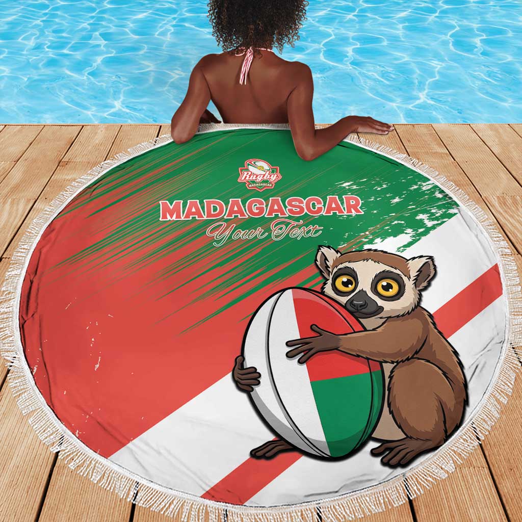 Madagascar Rugby Custom Beach Blanket Allez Les Makis - African Pride