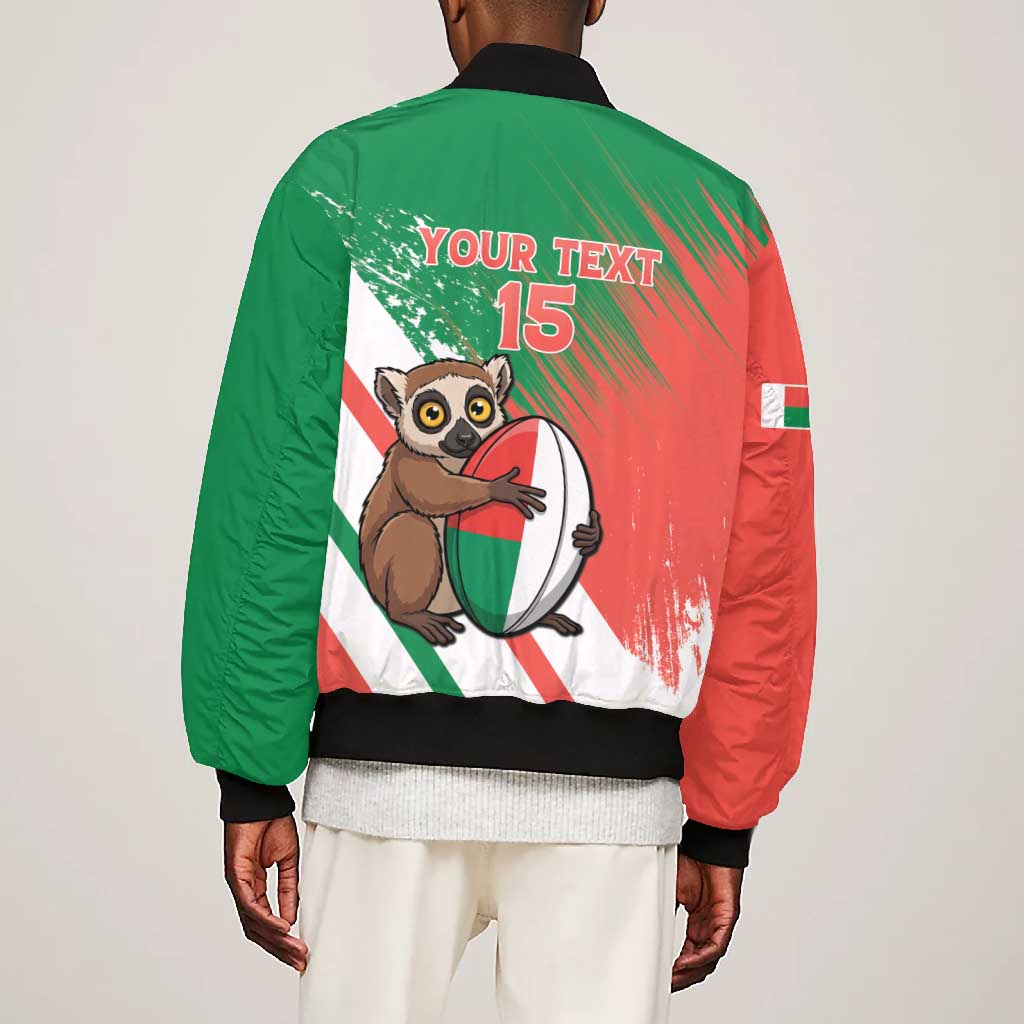 Madagascar Rugby Custom Bomber Jacket Allez Les Makis - African Pride